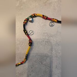 Beautiful Multi Colored Silk Cord Ankle Bracelet With 3 Charms